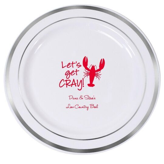 Let's Get Cray Premium Banded Plastic Plates